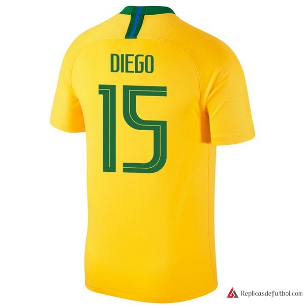 Camiseta Seleccion Brasil Primera equipación Diego 2018 Amarillo